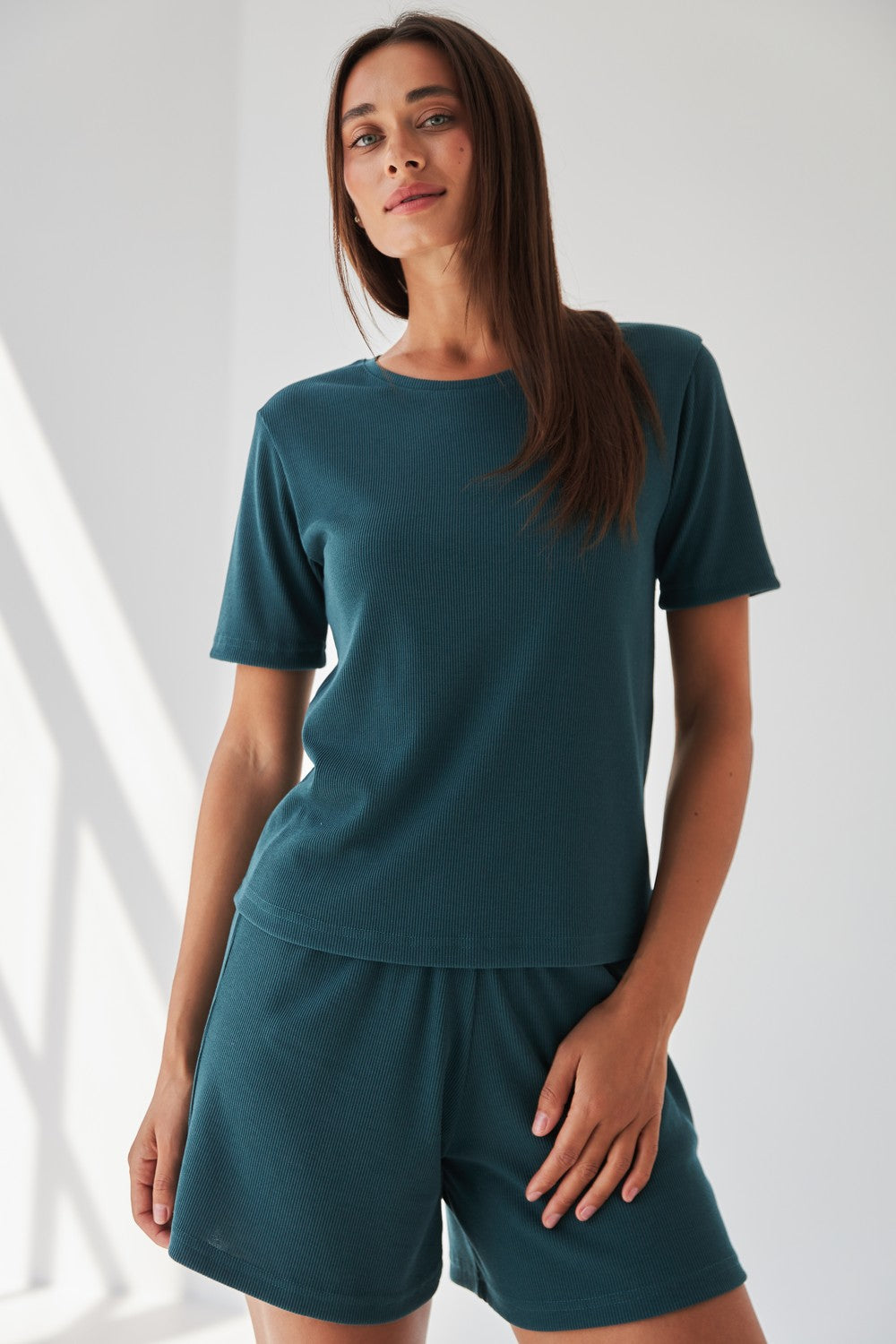 Пижама из вискозы в рубчик 0315/313 green