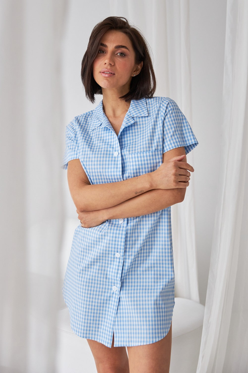 Ночная сорочка с принтом 0364 blue cell