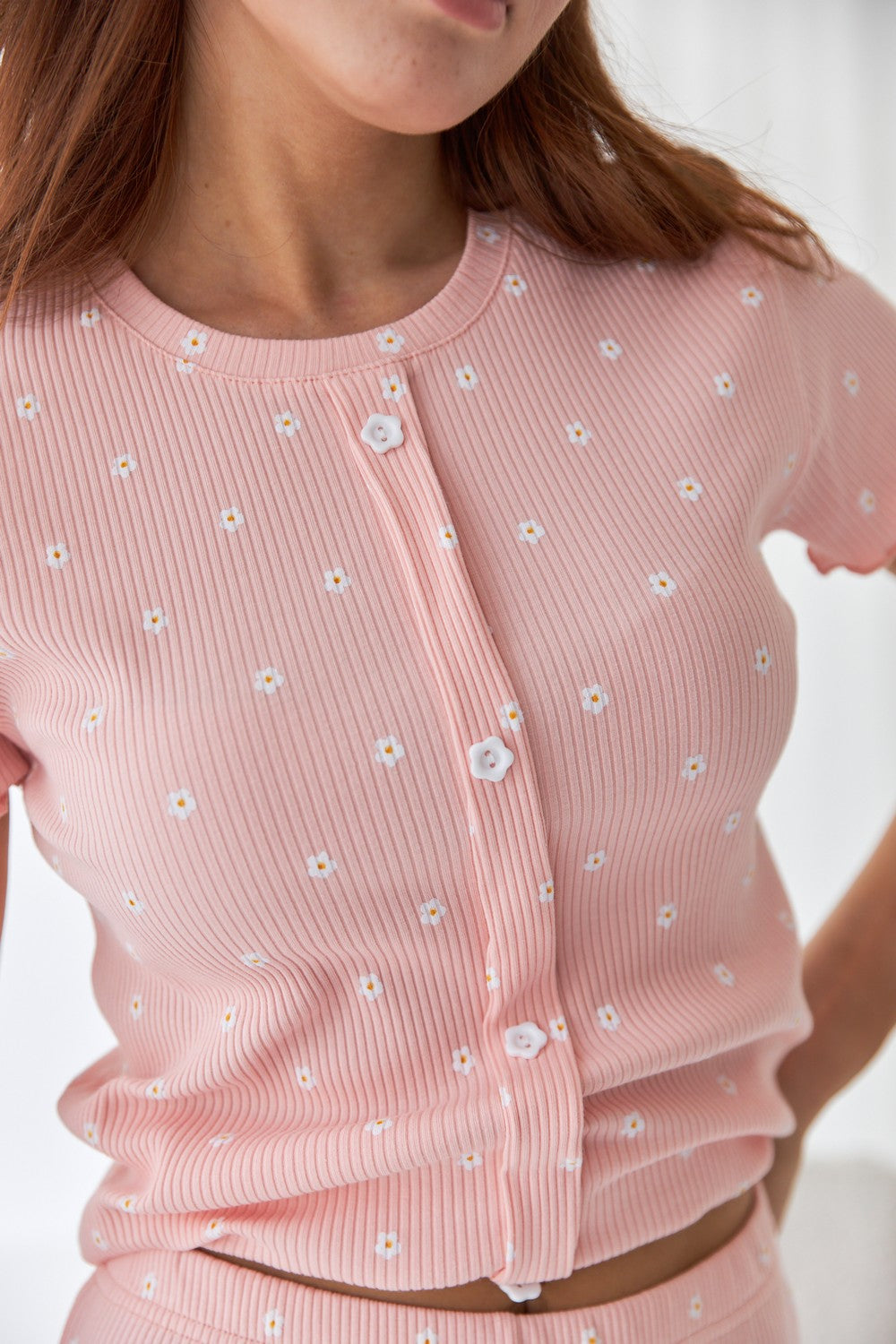 Хлопковая пижама с брюками 0369/370 flowers on peach