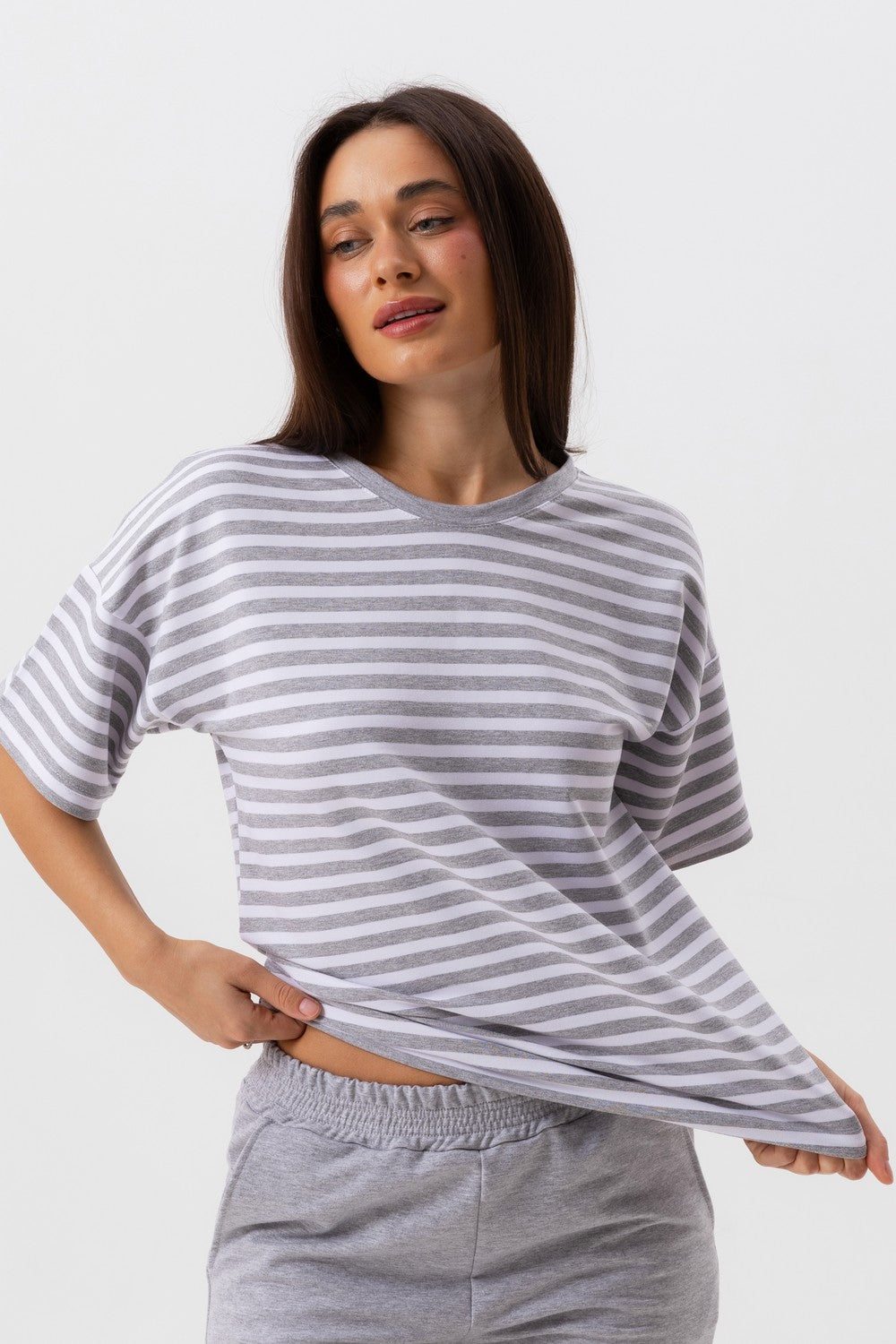 Бавовняна піжама з брюками 0397/398 gray melange Barwa