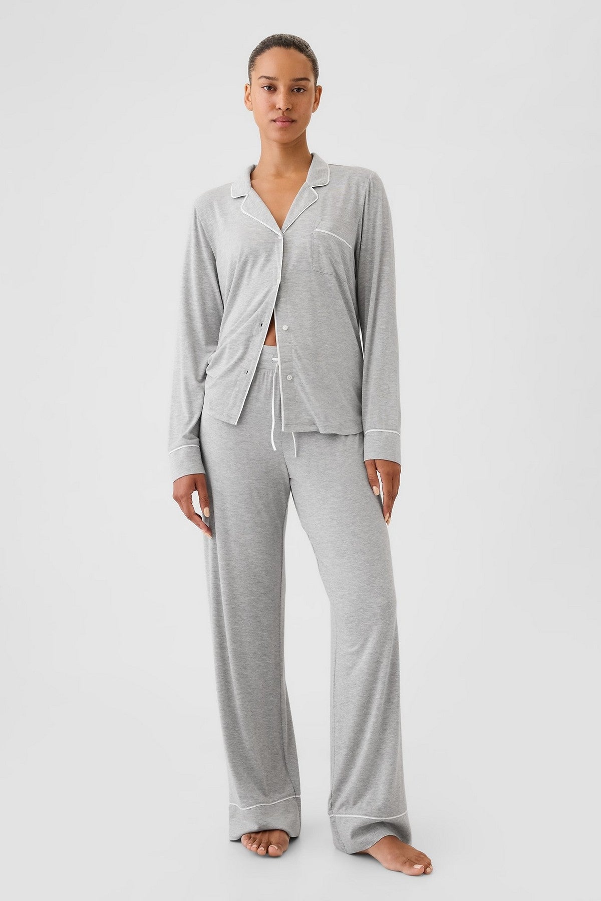 Пижамная блуза из модала 441480057 gray