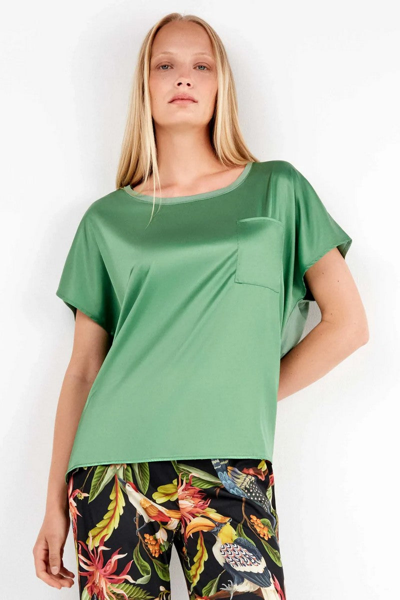 Домашняя блуза из вискозы 2/20296 green