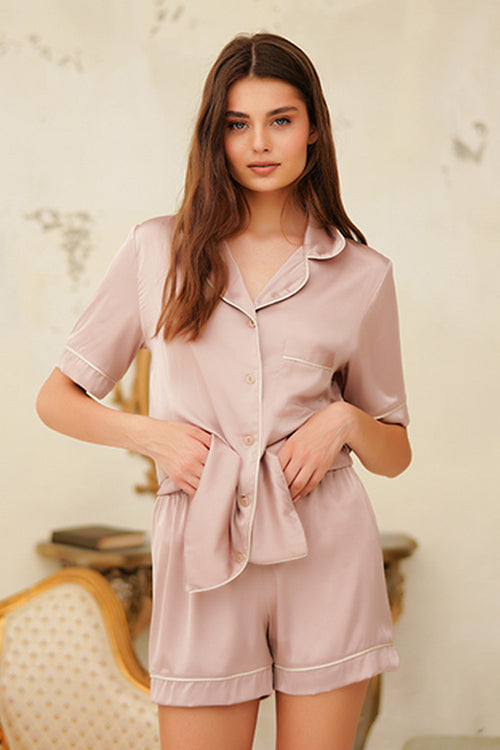 Піжамна блуза з шовк-сатину Brussels 2188/4 beige