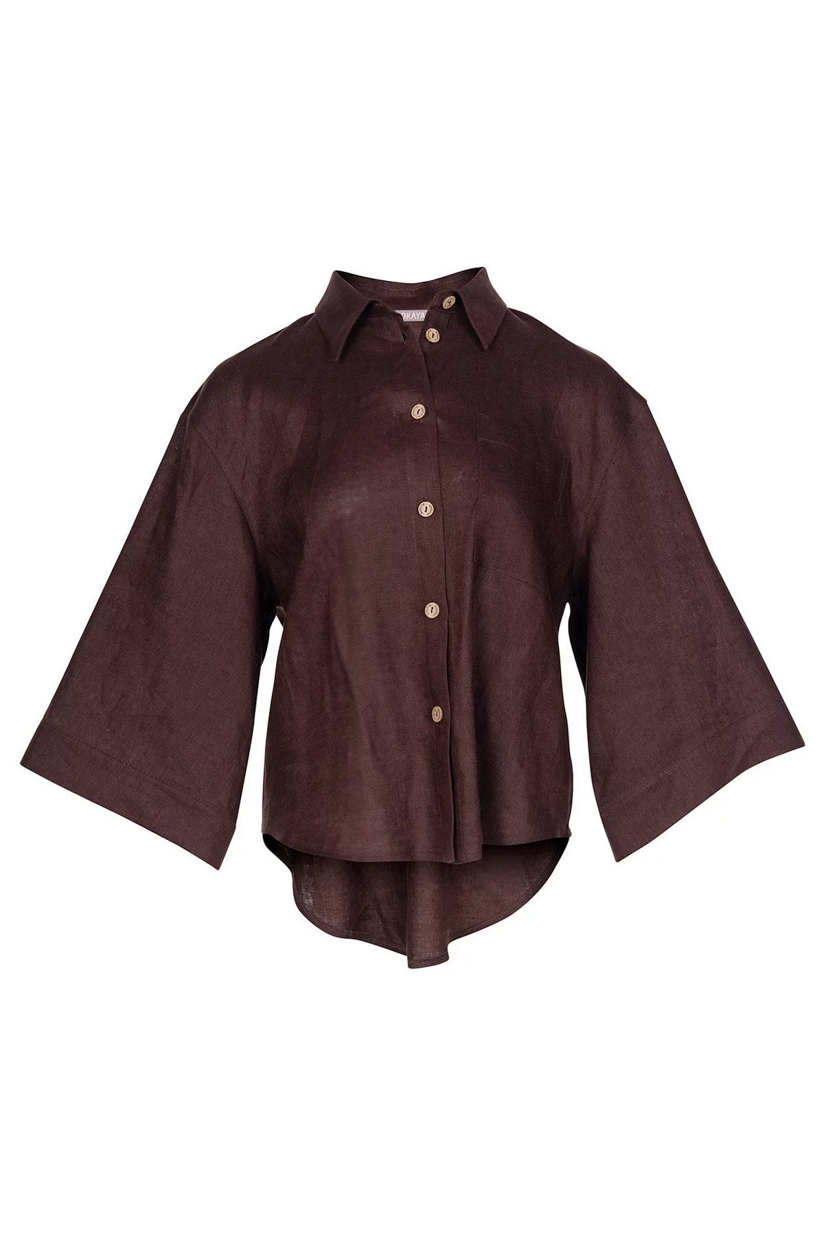 Льняная блуза 242203-04 Perfest Days chocolate