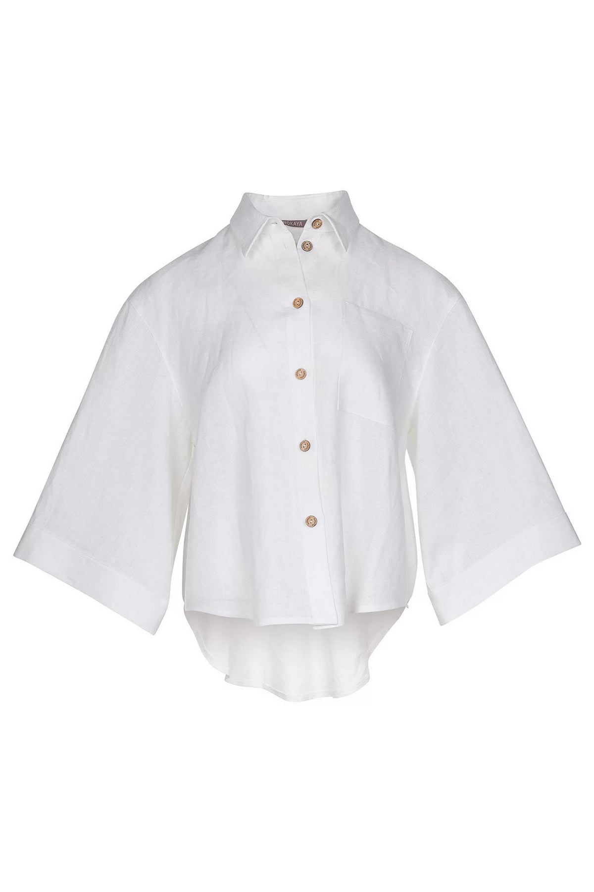 Льняная блуза 242203-04 Perfest Days white