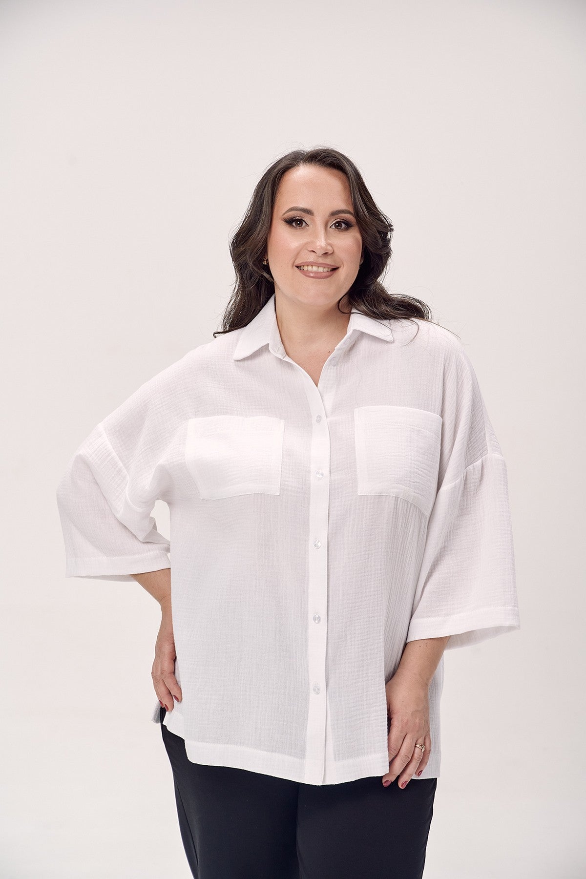 Блуза из муслина 1603 white