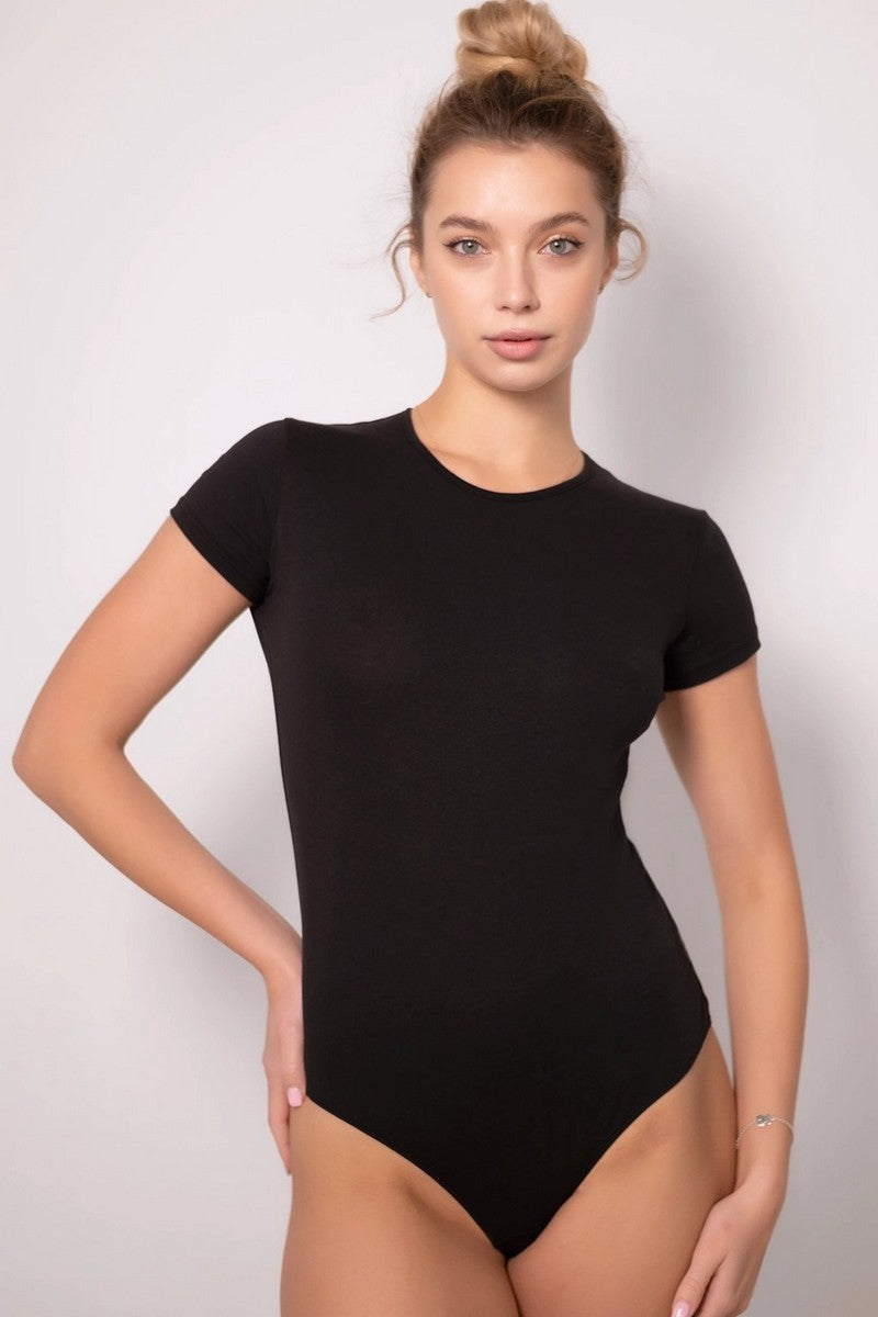 Бавовняне боді з короткими рукавами 7100 black