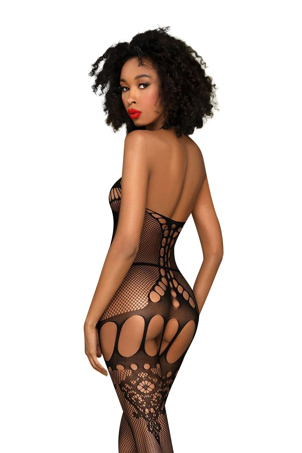 Сетчатый бодистокинг с вырезом Fancy me black