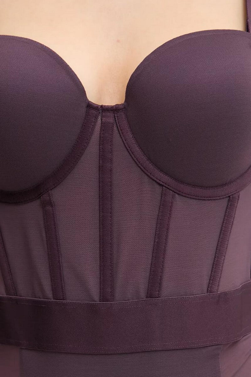 Боді-стрінг із мікросітки DK6008 plum per