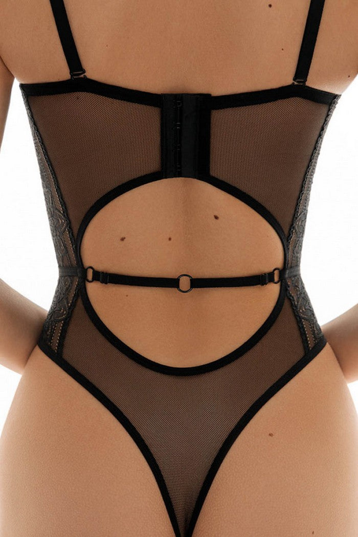 Кружевное боди пуш-ап 8702/58 Marine black