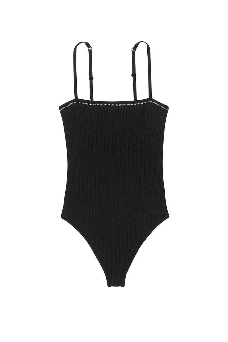 В'язане боді зі стразами 142321388 black