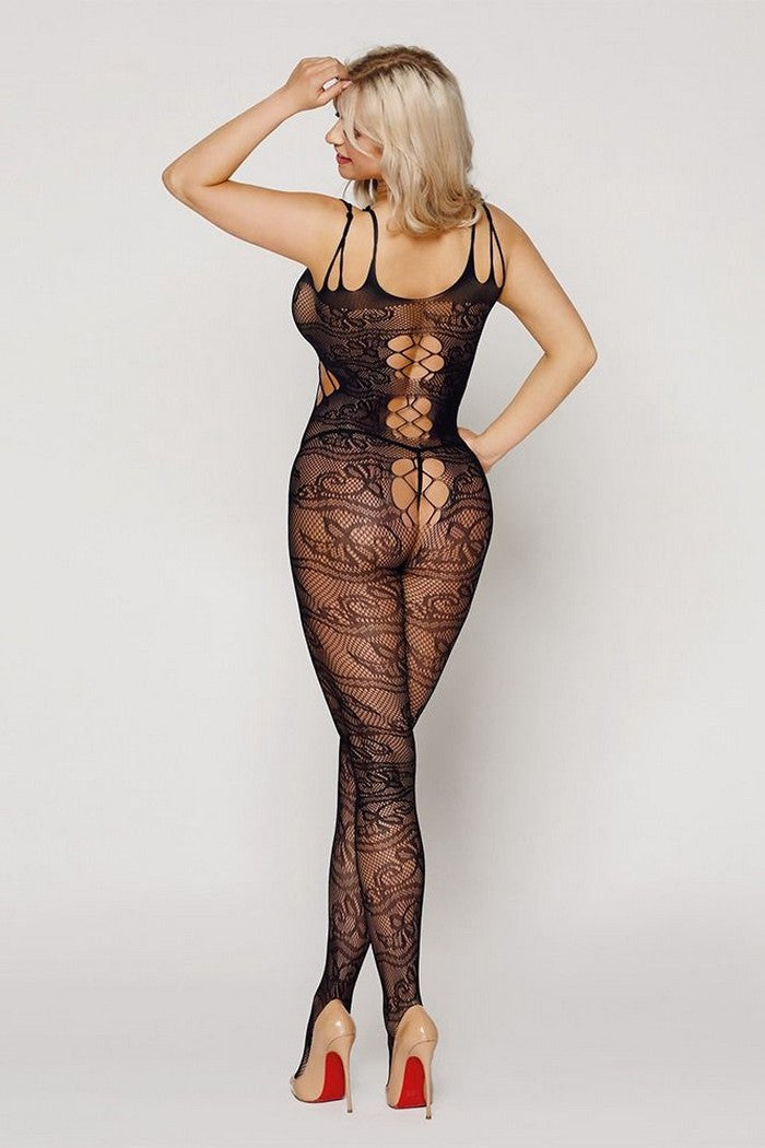 Ажурний бодістокінг Клео black JSY спина