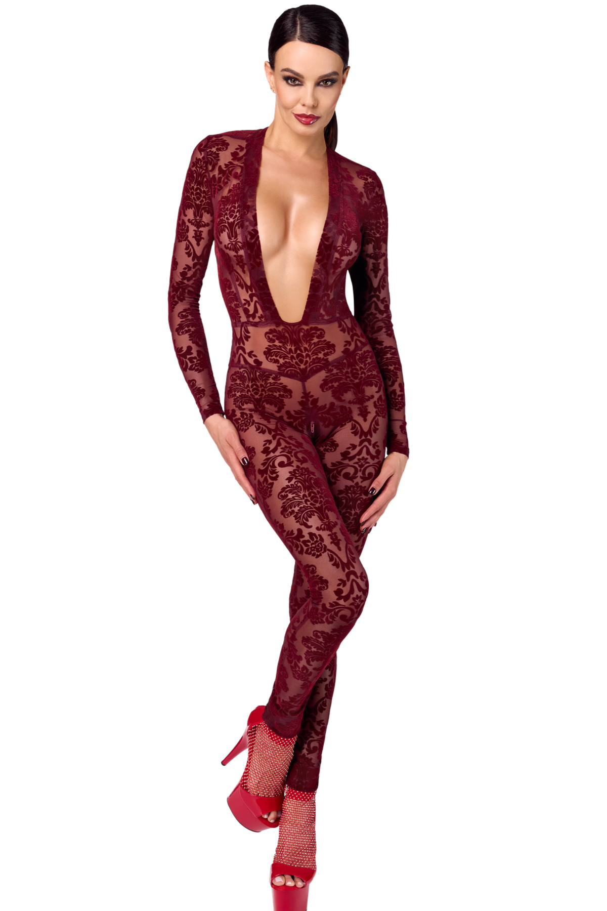 Бодістокінг з оксамитовим флоком F382 Kink Royal Noir Handmade