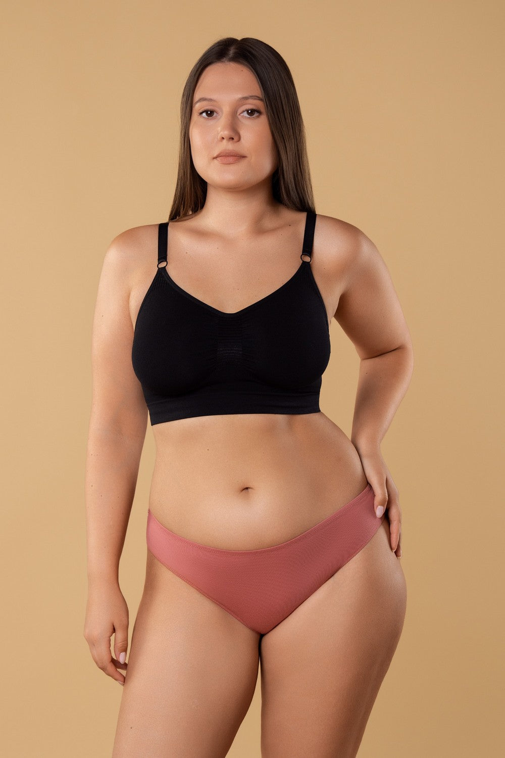 Бавовняні трусики сліпи BAN26902001 (3 шт.) black/powder rose/burgundy