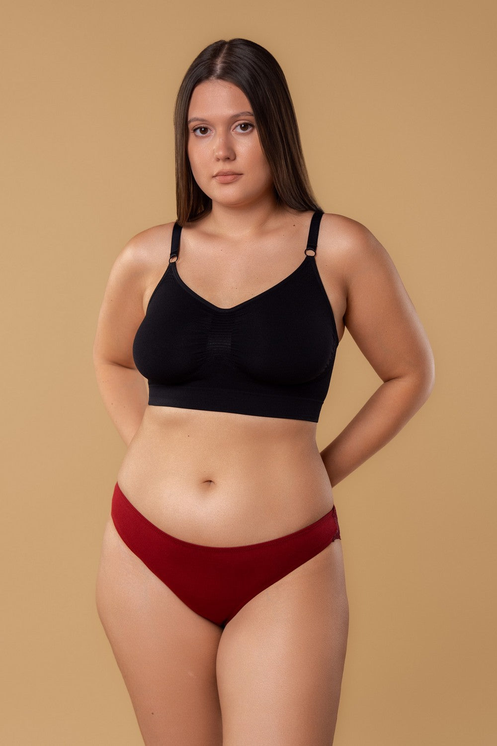 Бавовняні трусики сліпи BAN26902001 (3 шт.) black/powder rose/burgundy