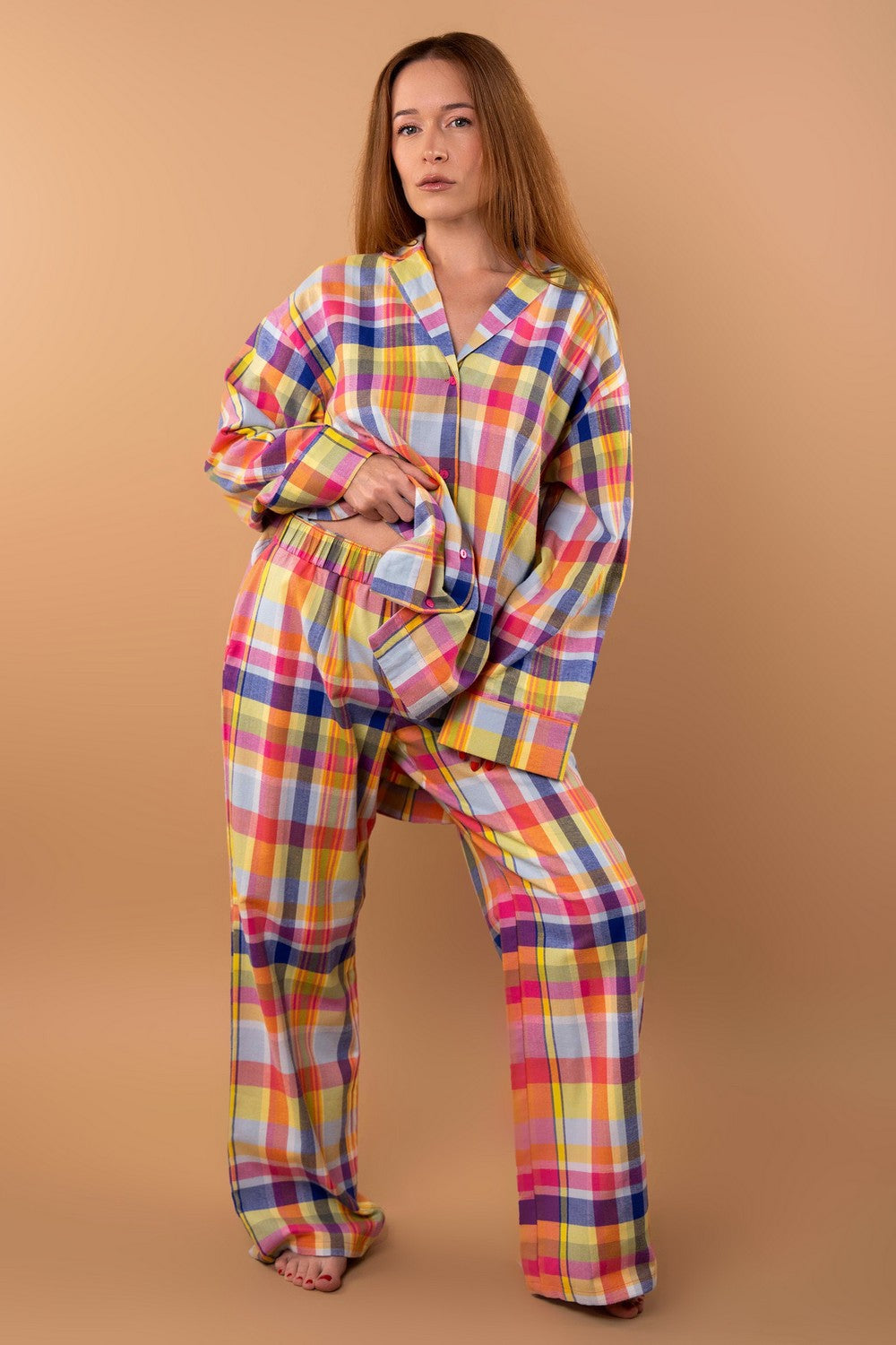 Пижамные брюки в клетку HOM2418010 color cell