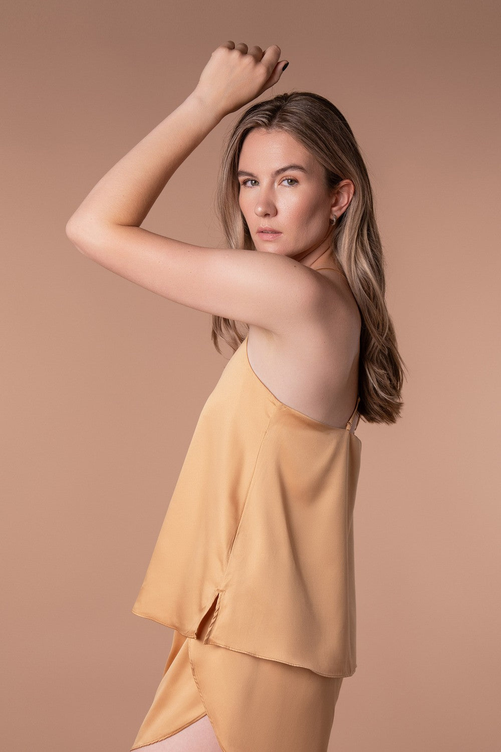 Пижамная майка на тонких бретелях HOM2419006 saffron