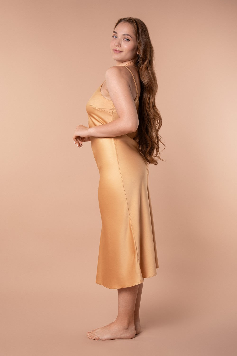 Нічна сорочка з атласу HOM2419110 saffron