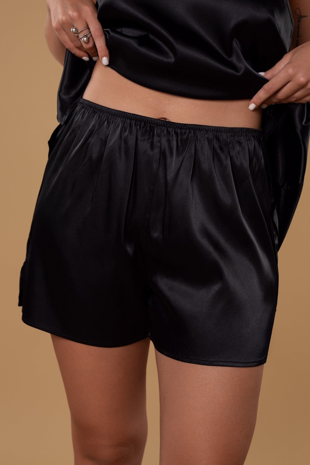 Піжамні шорти із сатину HOM2526013 black