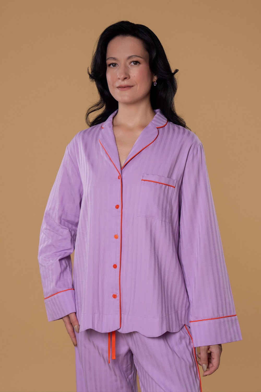 Пижамная блуза на пуговицах HOM2527004 purple