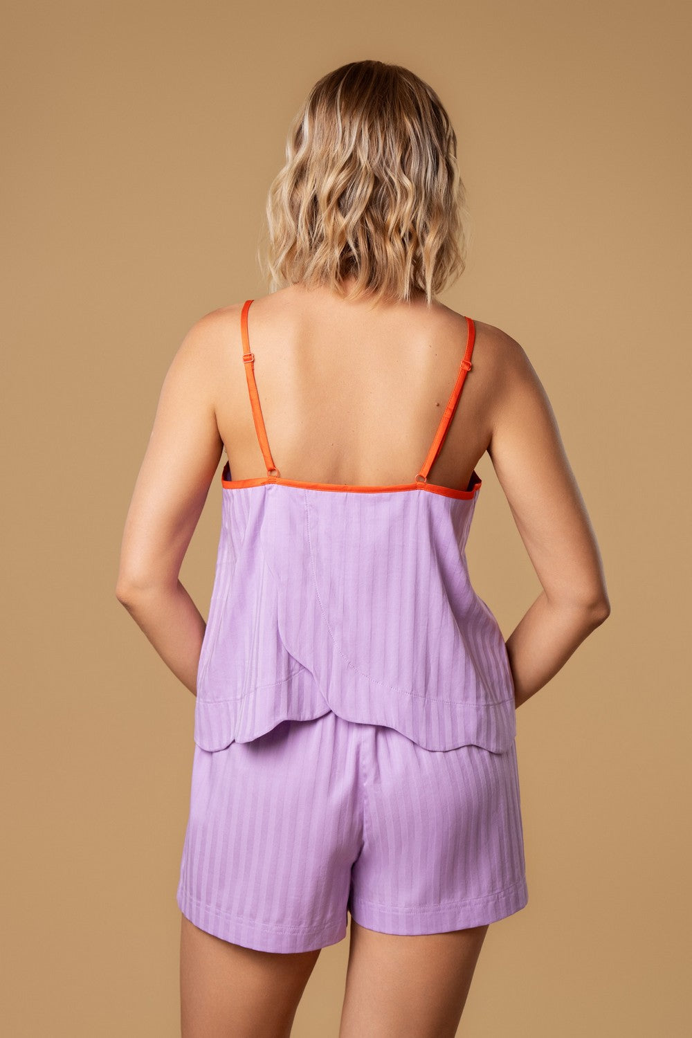 Піжамна майка в смужку HOM2527006 purple