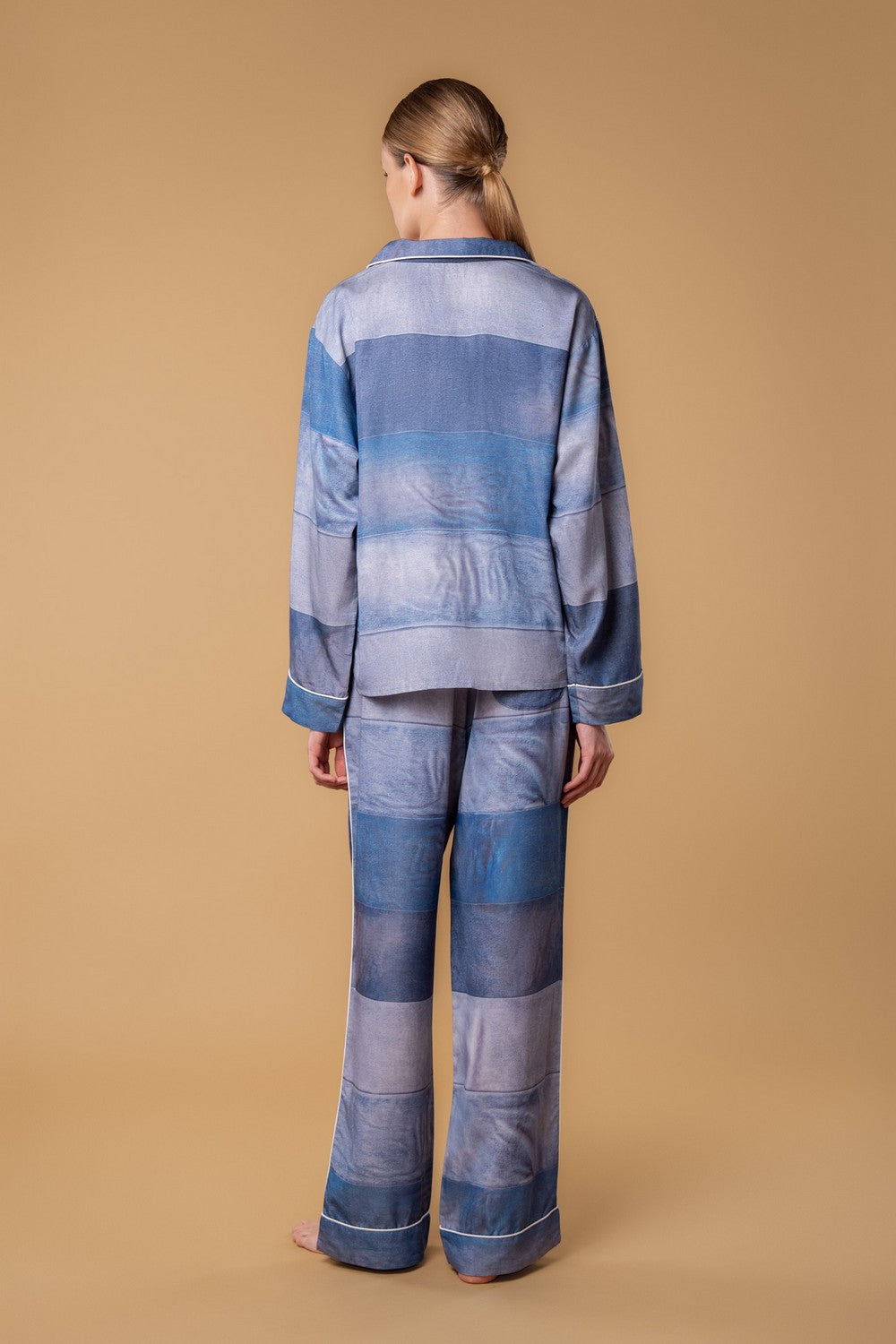 Пижамная блуза на пуговицах HOM2529004 denim