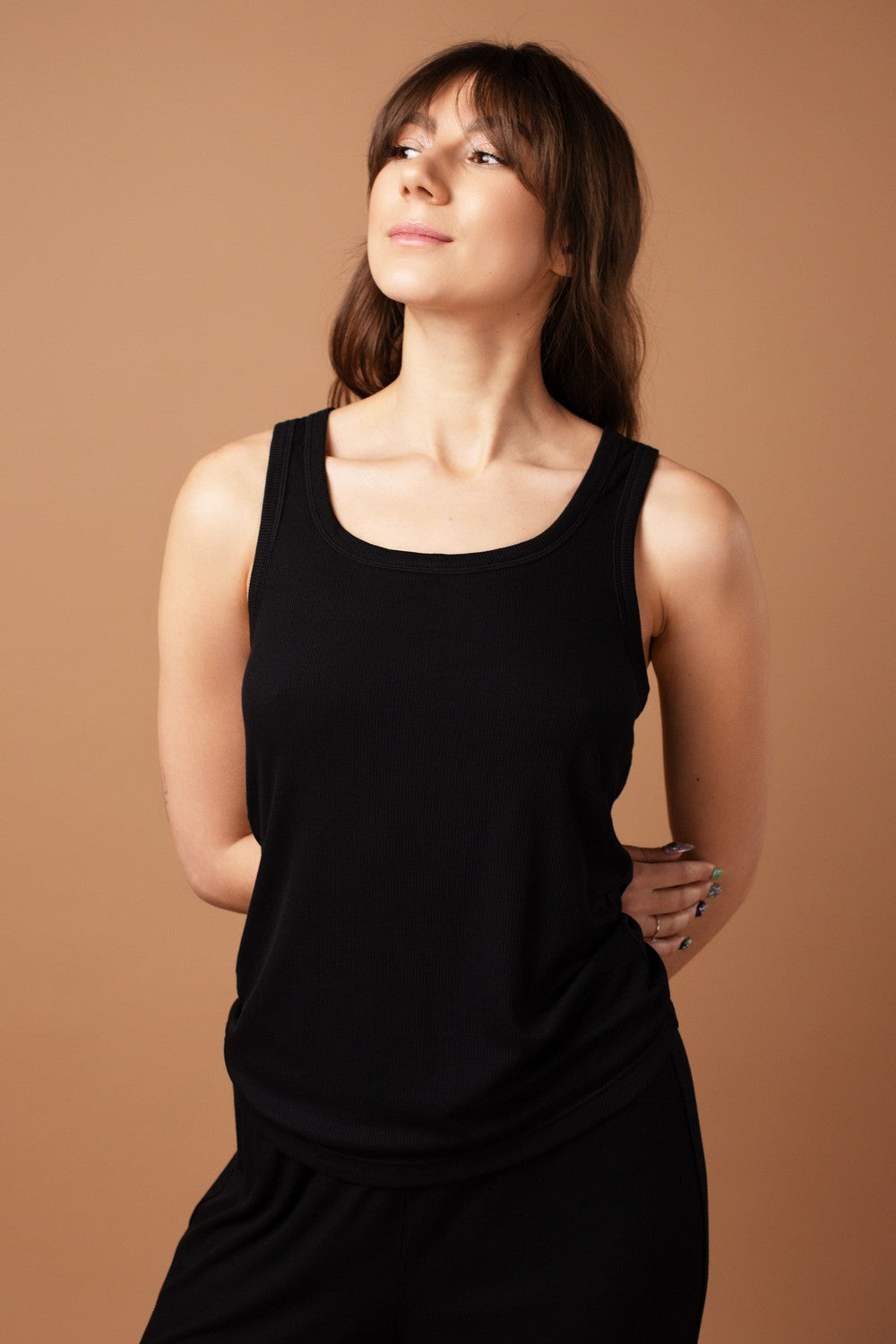 Майка в рубчик HOM25303015 black