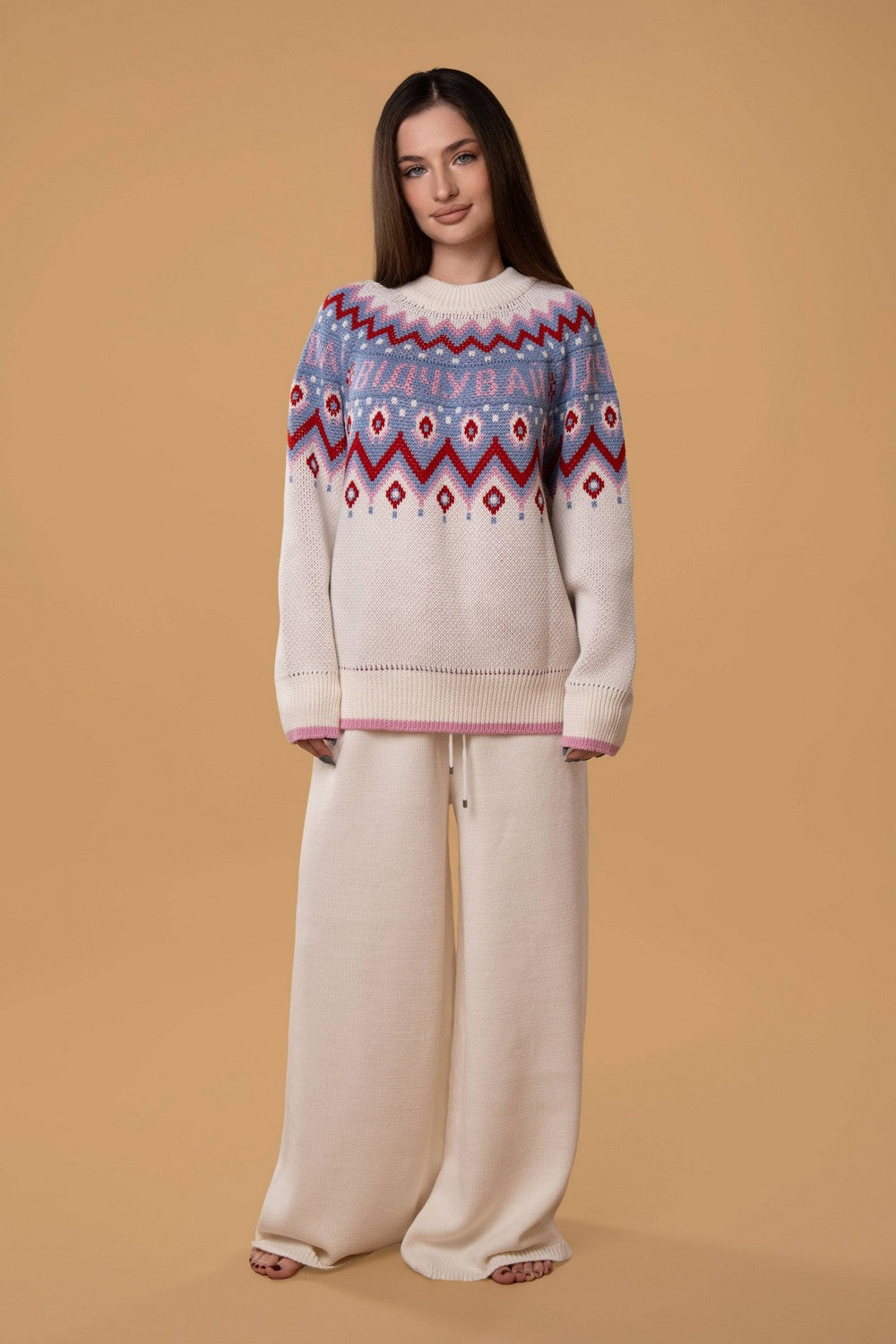 Брюки свободного кроя HOM2578080 milk