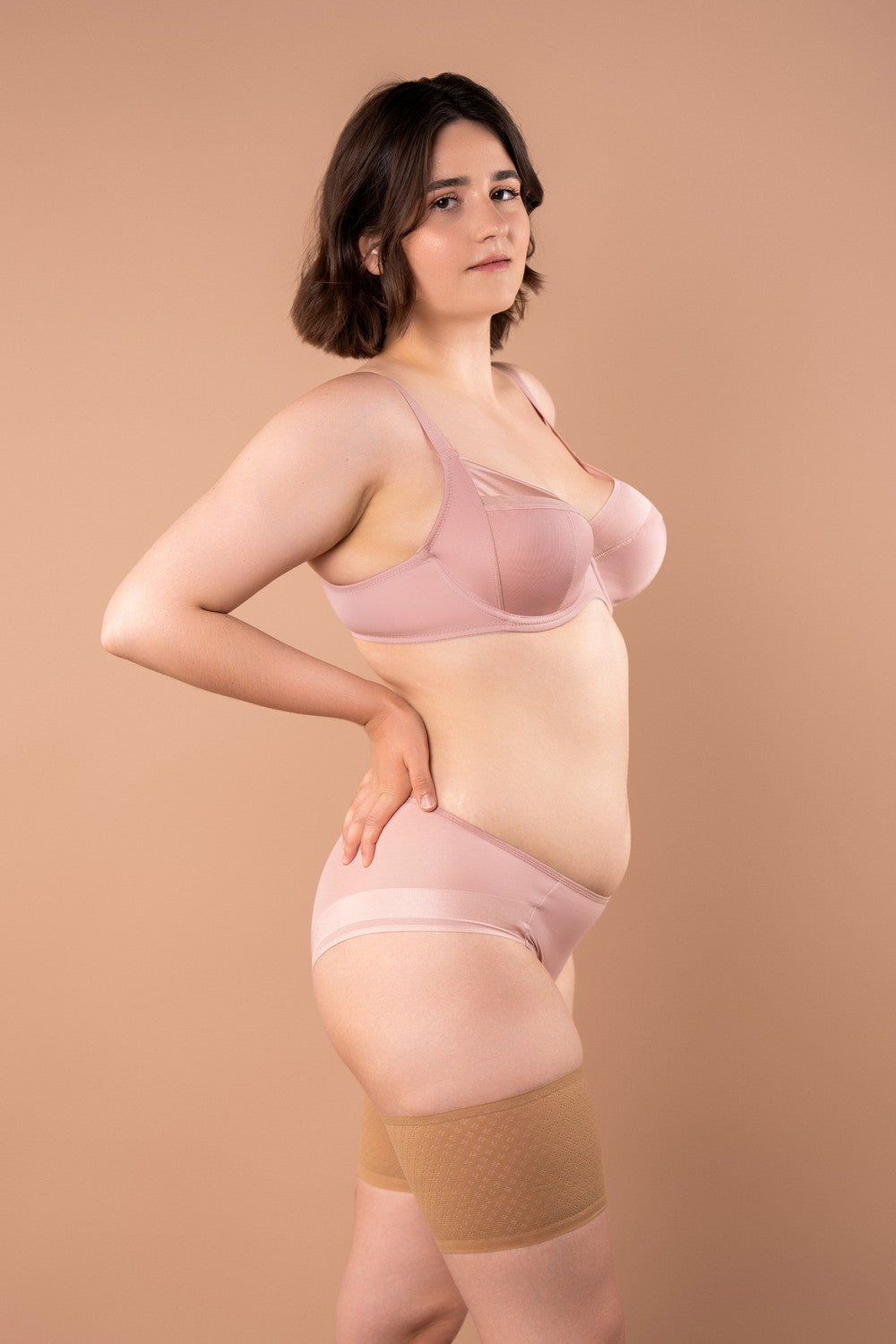 Бандалетки на бедра SLZ1302 dark nude