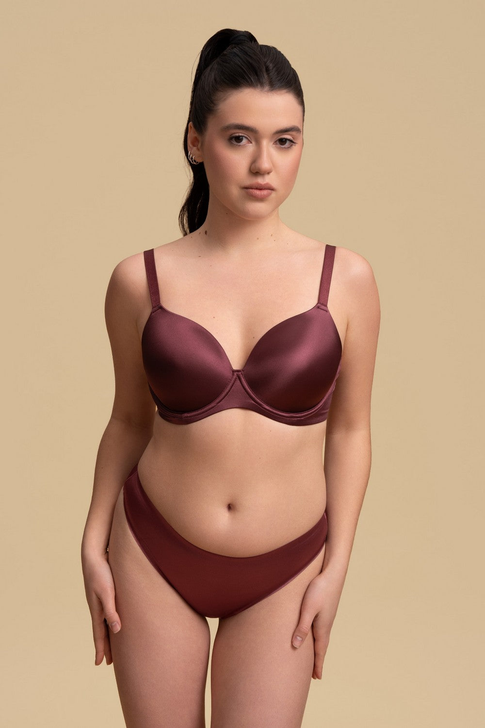 Плотный бюстгальтер на косточках SLZ24201348 marsala