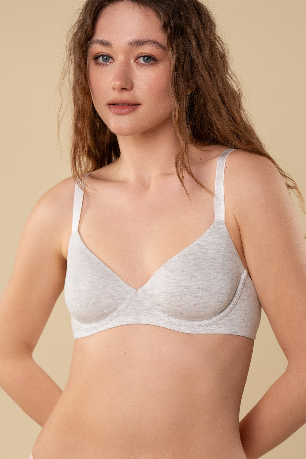 Хлопковый бюстгальтер на косточках SLZ25601022 gray