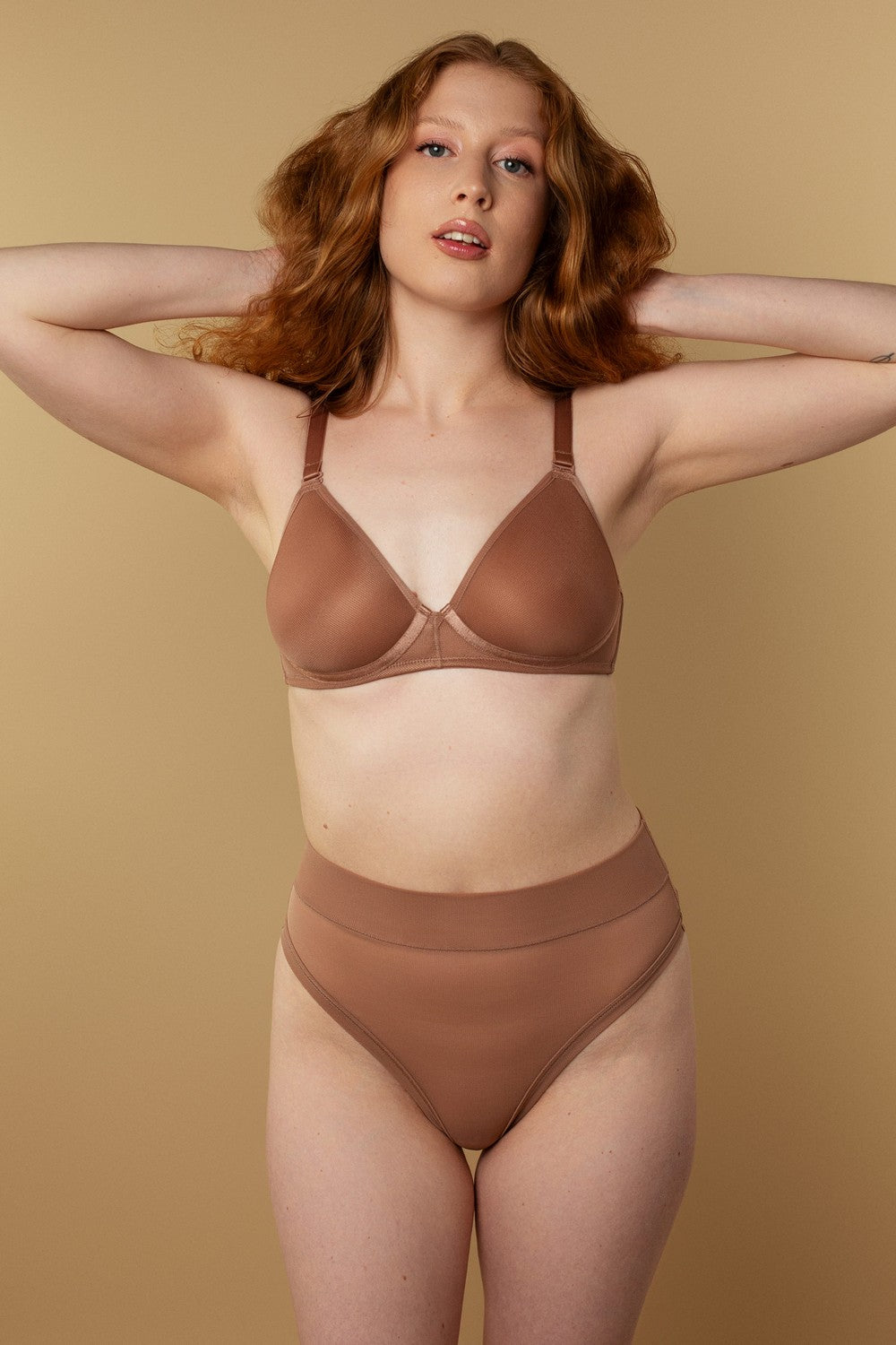 Трусики бразилиана из микросетки SLZ26202121 nude