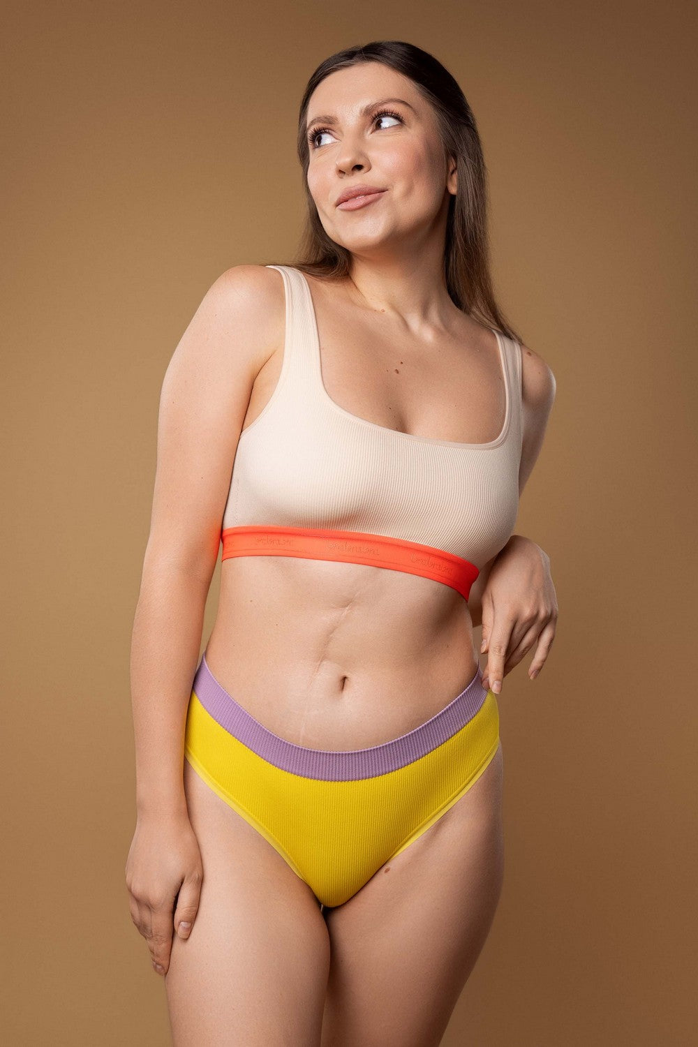 Трусики слип в рубчик SLZ27002013 (2 шт.) yellow/coral