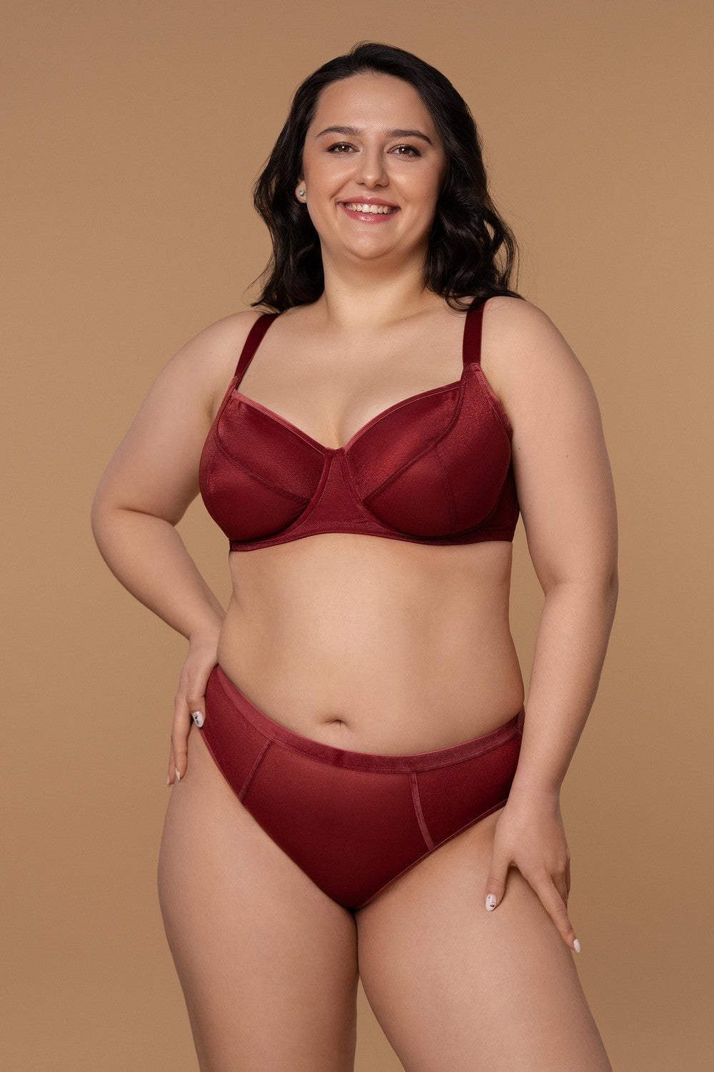 Блестящий мягкий бюстгальтер SLZ27301311 burgundy