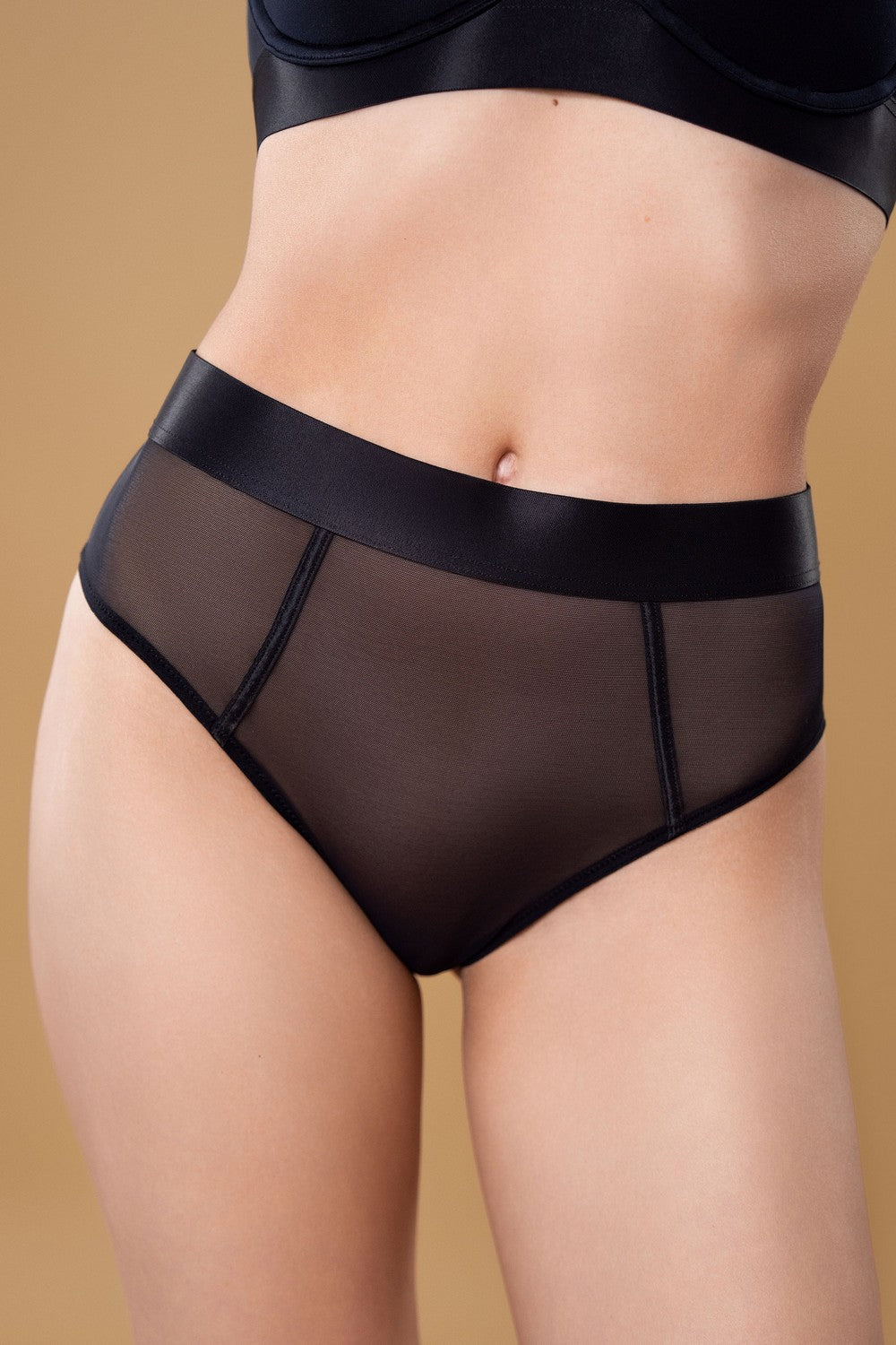 Высокие трусики слип из микросетки SLZ27302121 black