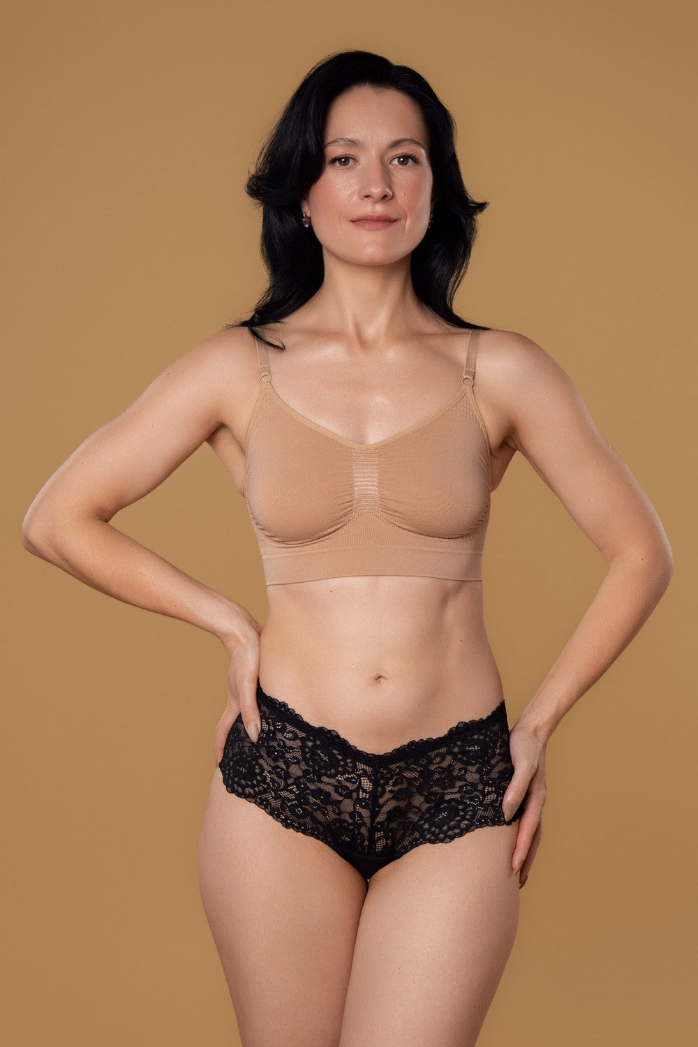 Кружевные трусики слип SLZ28902101 (2 шт.) black/nude