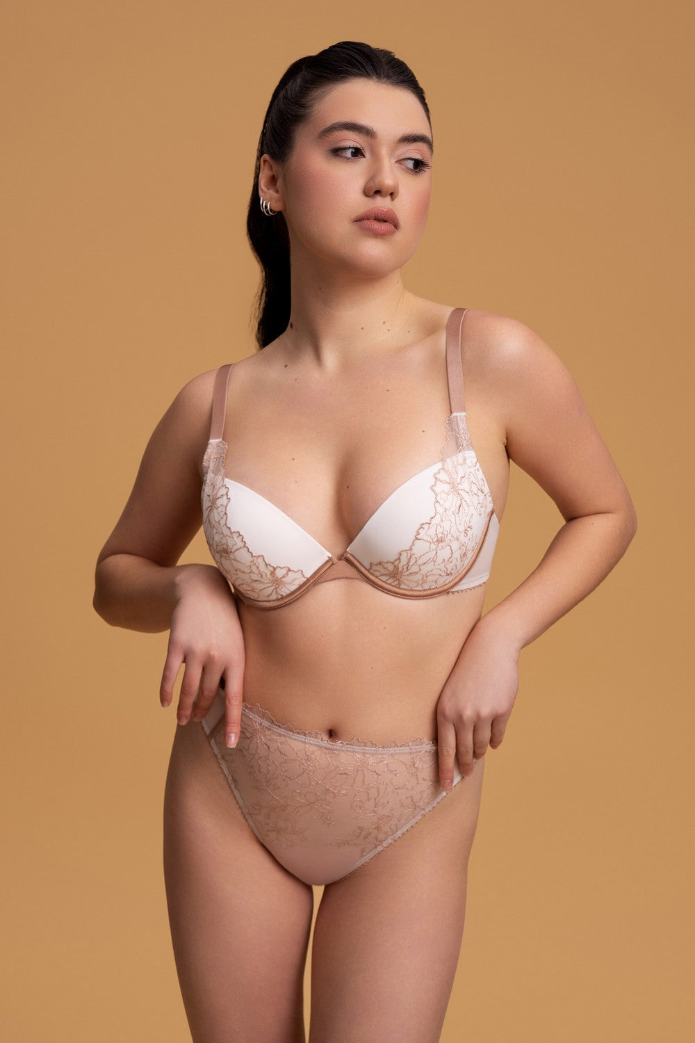 Бюстгальтер с вкладышами пуш-ап SLZ29101002 almond