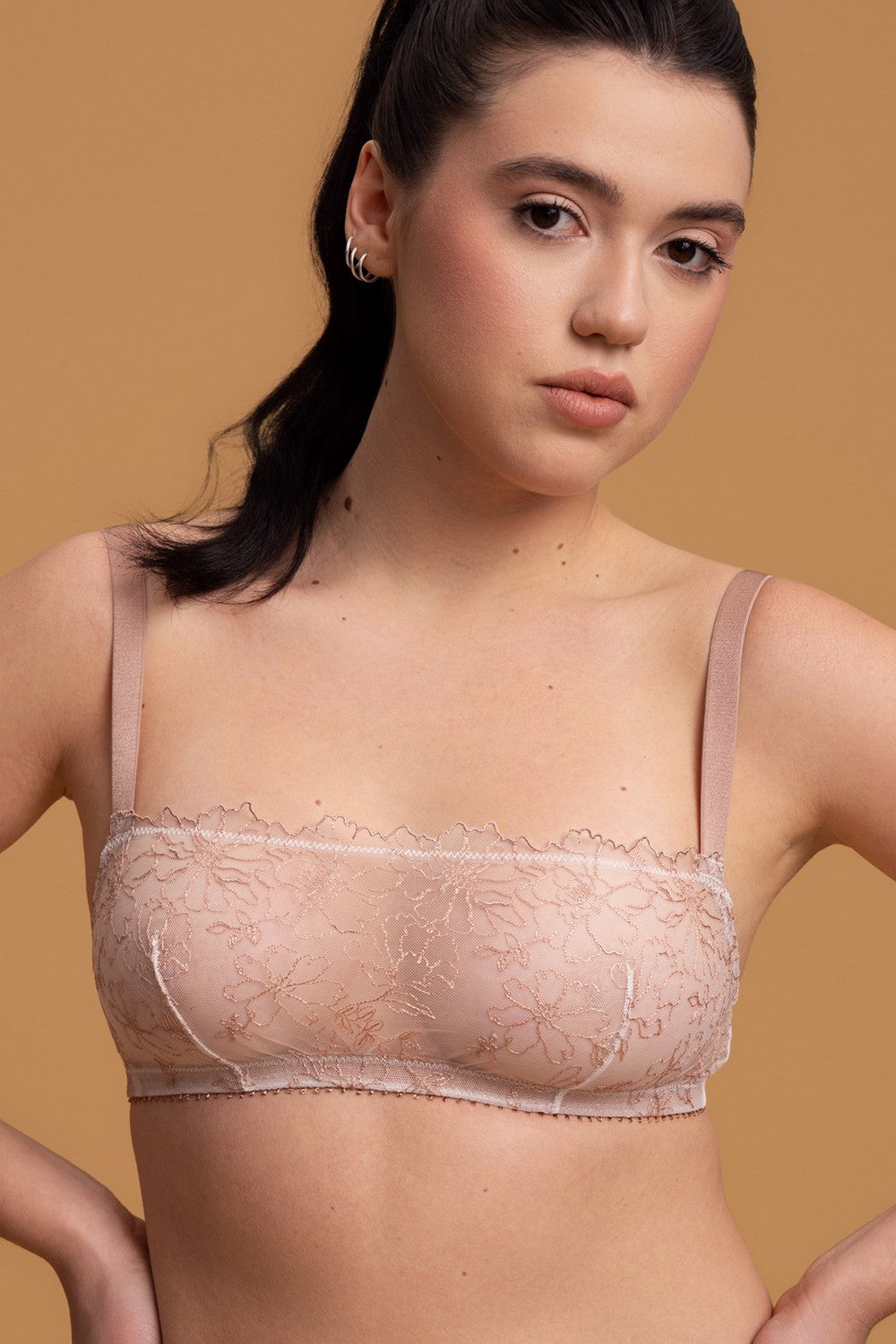 Бюстгальтер из микросетки SLZ29101032 almond