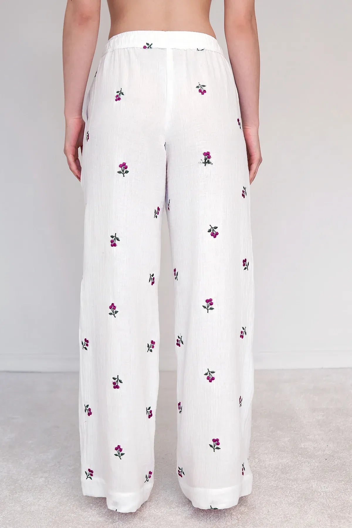 Брюки из муслина с вышивкой Blueberry ML0084-39-09