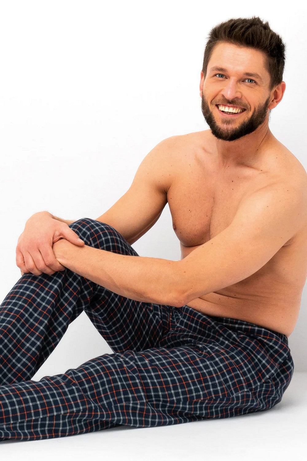 Мужские фланелевые брюки MHT 481 blue