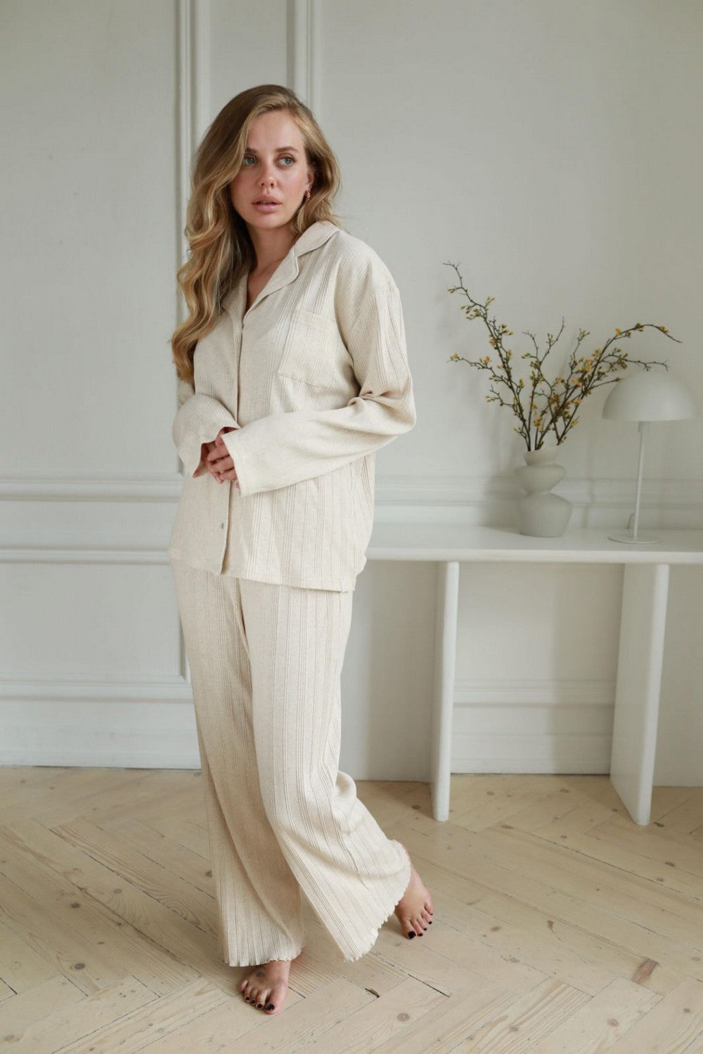 Пижамные брюки в рубчик 3647 Blanche