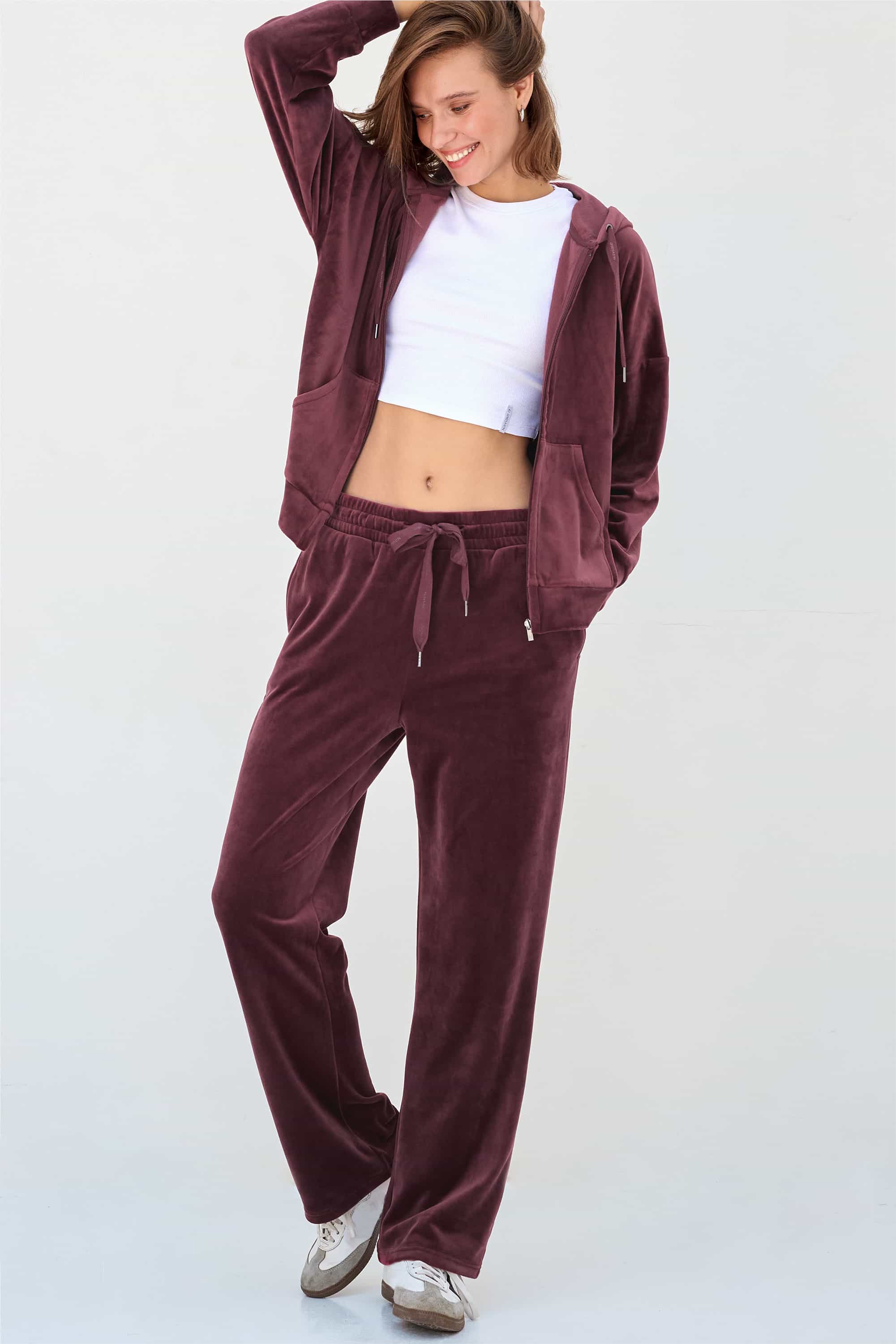 Велюрові штани LH420-06 Brugge Velour burgund