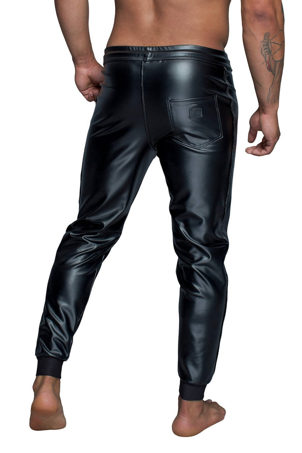 Чоловічі трегінси з мокрим ефектом H063 Powerwetlook Noir Handmade
