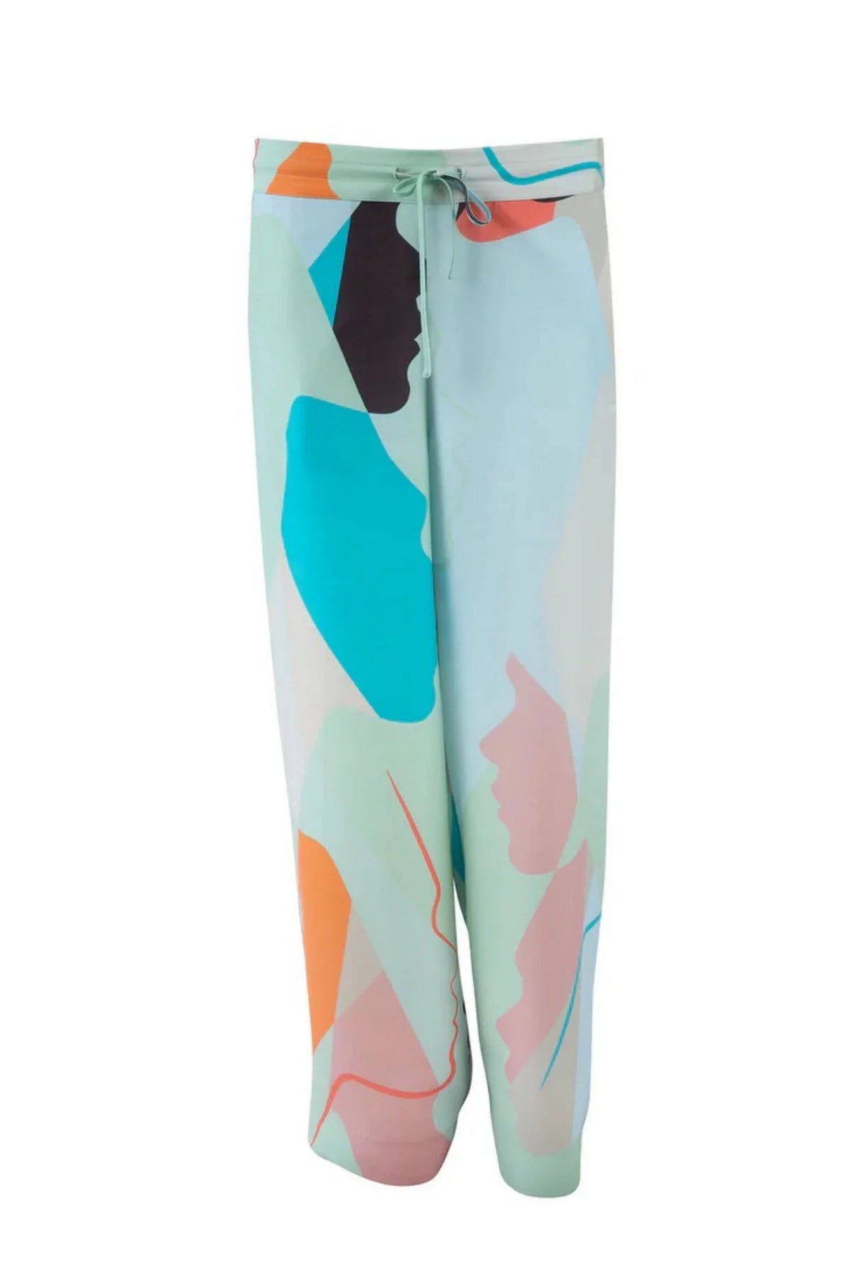 Брюки с абстрактным принтом 242204-06 Twill green