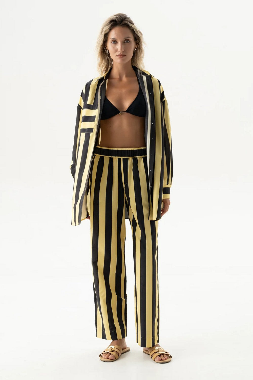 Хлопковые брюки 251204-06 Strapped Cotton panna cotta