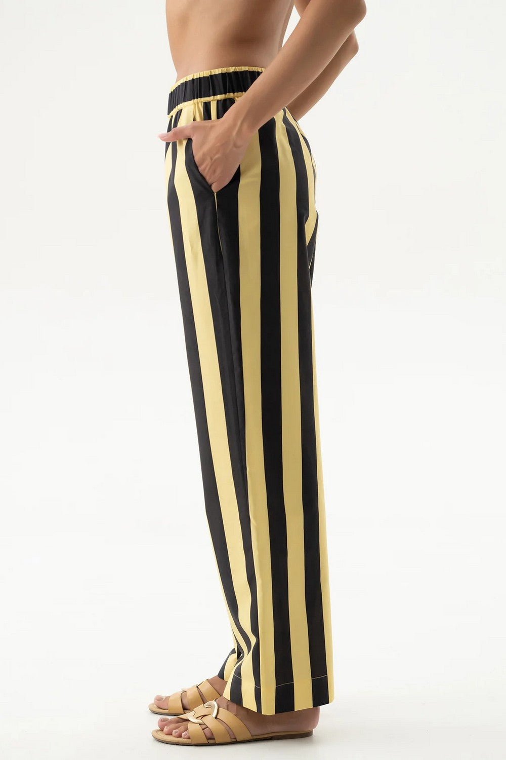 Хлопковые брюки 251204-06 Strapped Cotton panna cotta