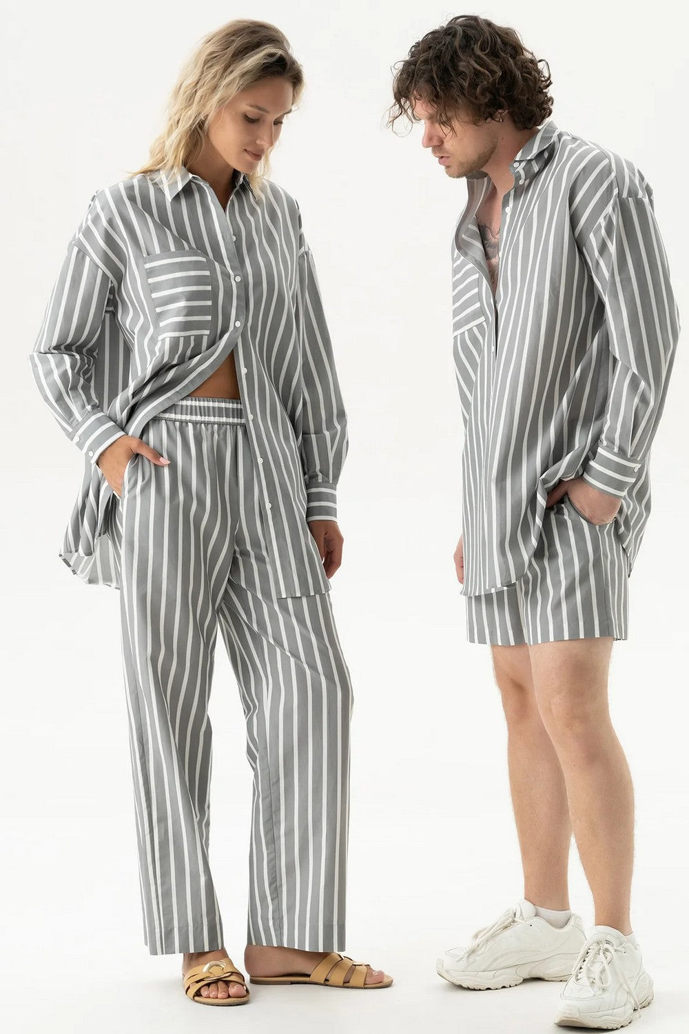 Хлопковые брюки 251204-06 Strapped Cotton quiet gray