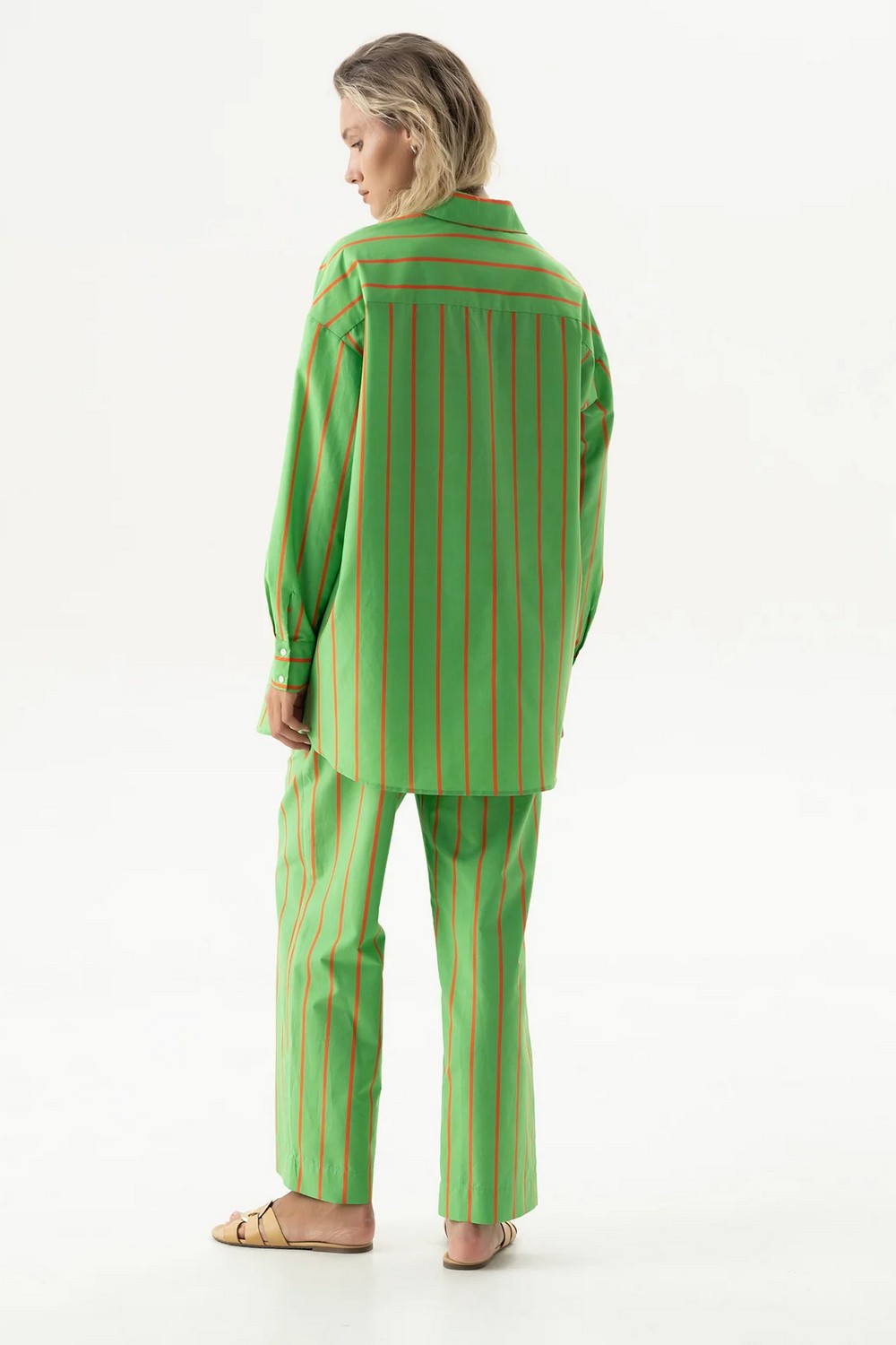 Хлопковые брюки 251204-06 Strapped Cotton retro green