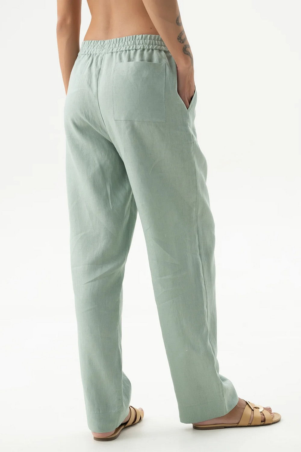 Льняные брюки 251206-06 Linen Spirit green