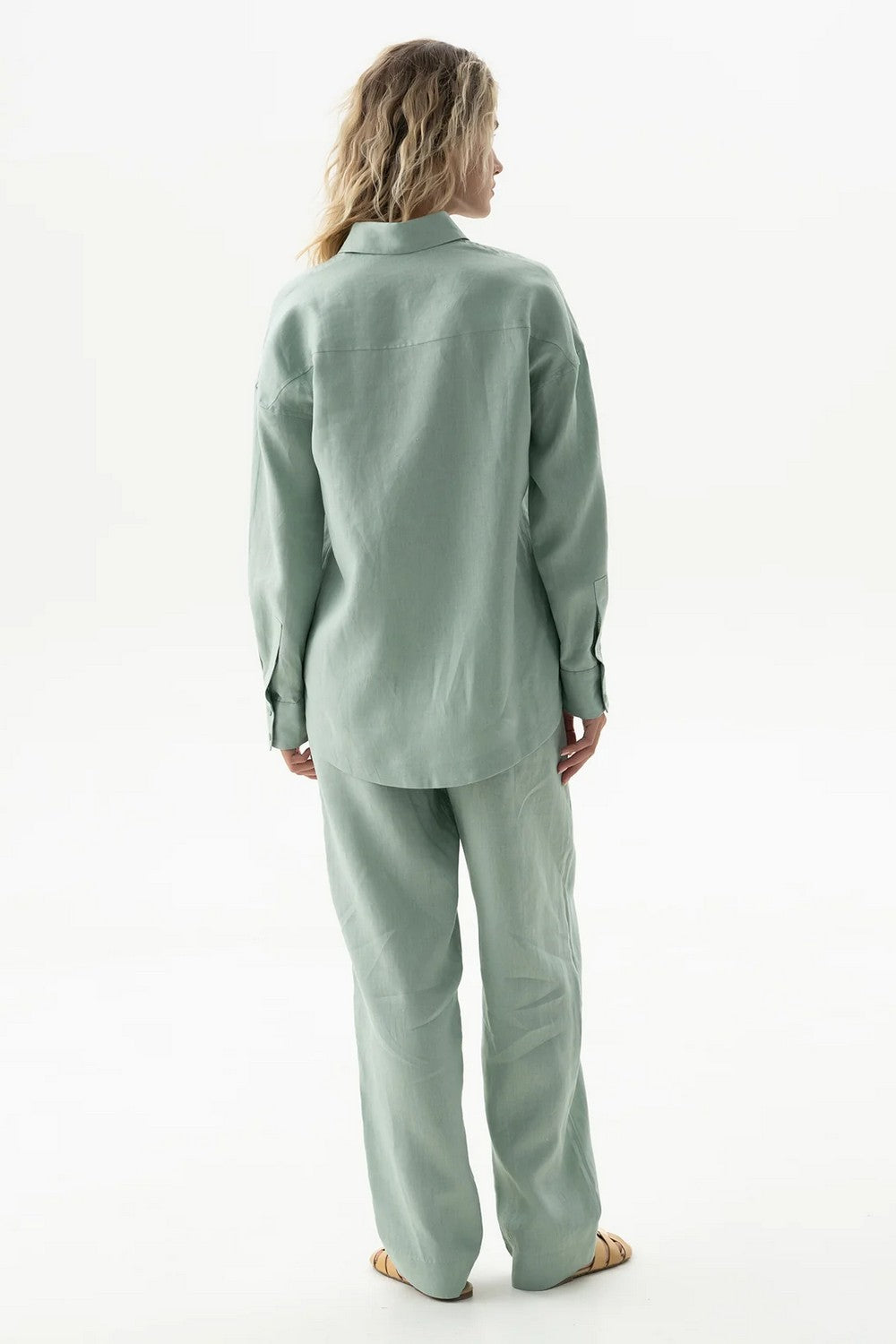 Льняные брюки 251206-06 Linen Spirit green